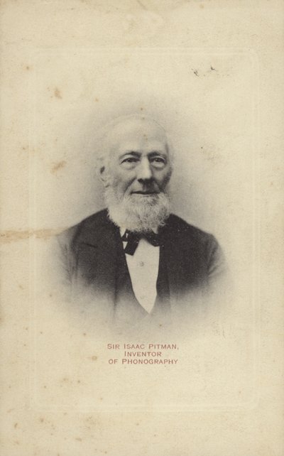 Sir Isaac Pitman (1813-1897), englantilainen Pitman-pikakirjoituksen keksijä tekijältä English Photographer
