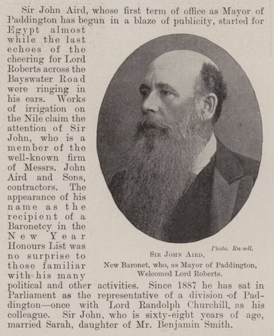Sir John Aird, New Baronet, joka Paddingtonin pormestarina toivotti Lord Robertsin tervetulleeksi tekijältä English Photographer
