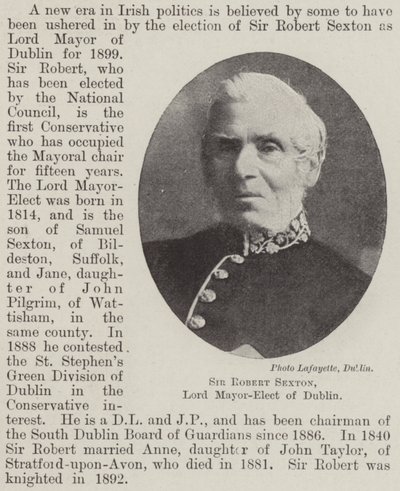 Sir Robert Sexton, Dublinin lordipormestari tekijältä English Photographer