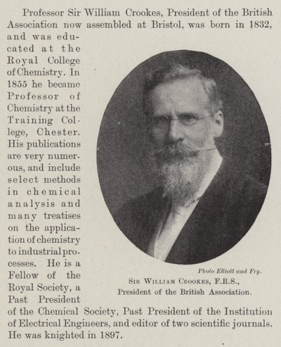 Sir William Crookes, FRS, British Associationin puheenjohtaja tekijältä English Photographer