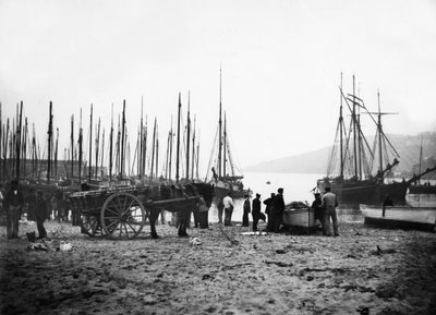 St Ives Harbour katselee kohti Carbis Baytä, n. 1880-1899 tekijältä English Photographer
