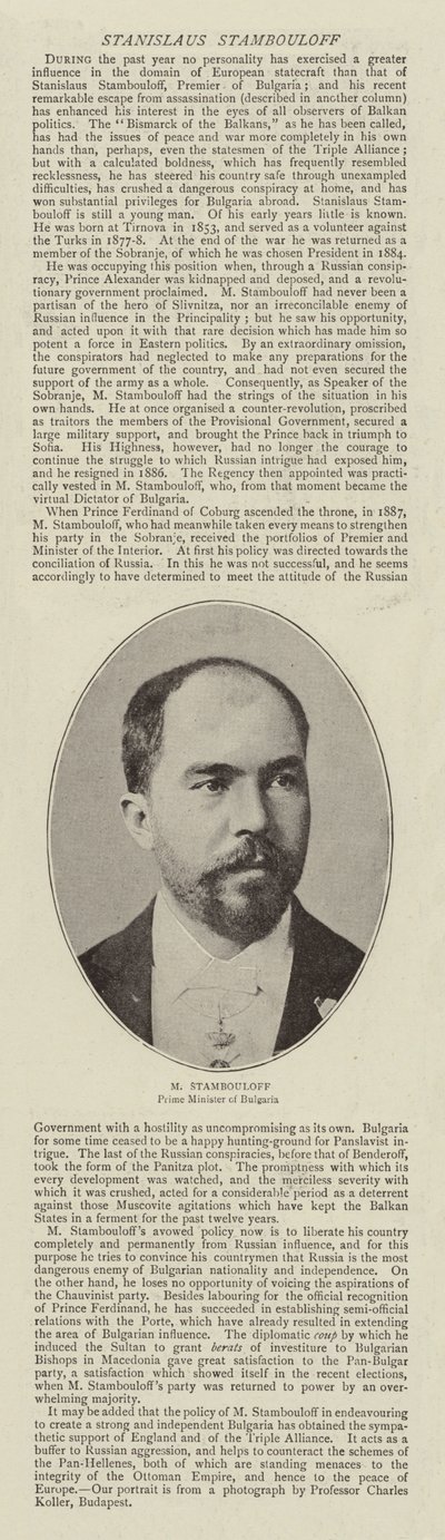 Stanislaus Stambouloff tekijältä English Photographer