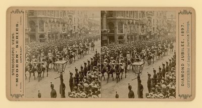 Stereoskooppinen printti Queen Victorias Diamond Jubileesta 28. kesäkuuta 1897 tekijältä English Photographer