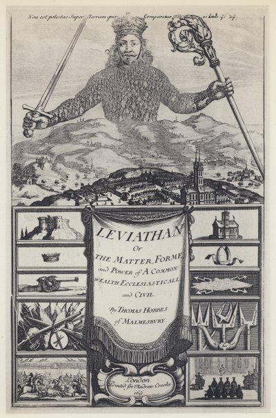 T Hobbes, Leviathan, A Crooke 1651 (b/w kuva) tekijältä English Photographer