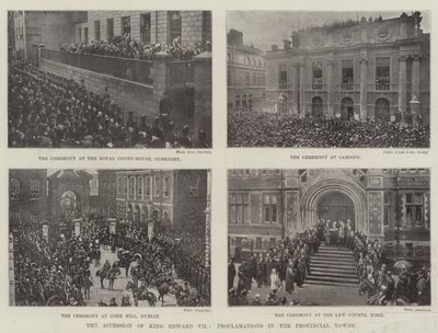Kuningas Edward VII:n liittyminen, julistukset maakuntakaupungeissa tekijältä English Photographer