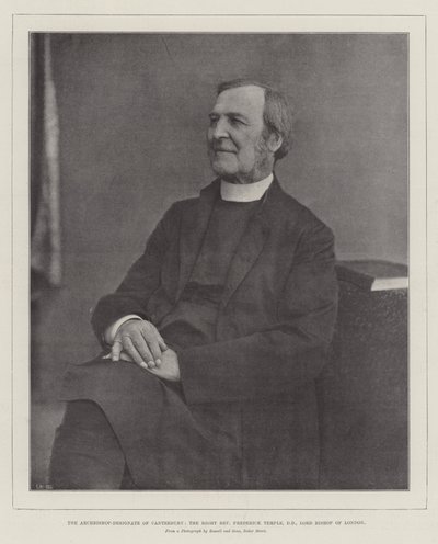Canterburyn arkkipiispa-ehdokas, oikea pastori Frederick Temple, DD, Lontoon lordipiispa tekijältä English Photographer
