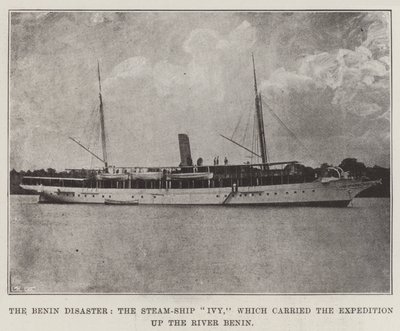 Beninin katastrofi, Steam-Ship Ivy, joka kuljetti retkikunnan ylös Benin-jokea tekijältä English Photographer