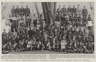 Kriisi Konstantinopolissa, armenialaisia pakolaisia SS Douro -aluksella tekijältä English Photographer