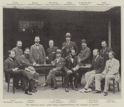 Dreyfusin oikeudenkäynti, jotkut lehdistötiedottajat ja taiteilijat Rennesissä tekijältä English Photographer