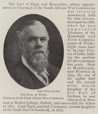 Earl of Elgin, Etelä-Afrikan sotakomission puheenjohtaja tekijältä English Photographer