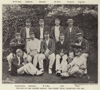 Krikettikauden loppu, Surrey-joukkue, vuoden 1895 mestarit tekijältä English Photographer