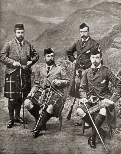 Neljä prinssiä, 1881 (bw kuva) tekijältä English Photographer