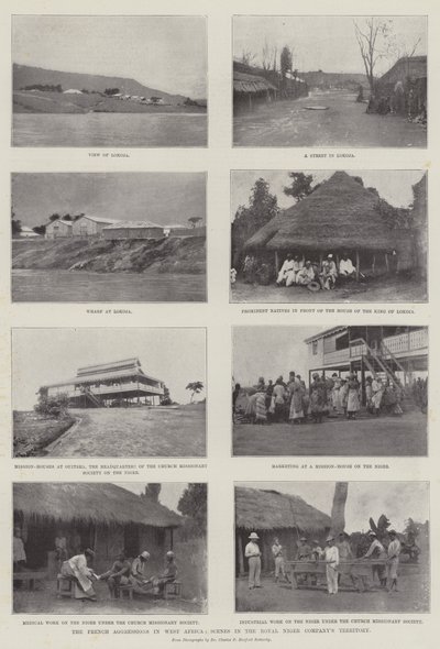 Ranskan aggressiot Länsi-Afrikassa, kohtauksia Royal Niger Companyn alueella tekijältä English Photographer