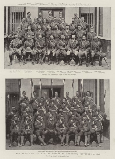 The Heroes of the Cavalry Charge -hyökkäys Omdurmanissa, 2. syyskuuta 1898 tekijältä English Photographer
