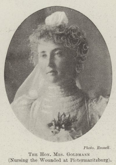Arvoisa rouva Goldmann, hoitamassa haavoittuneita Pietermaritzburgissa tekijältä English Photographer