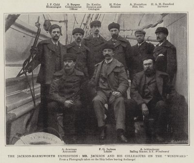 Jackson-Harmsworth Expedition, herra Jackson ja hänen kollegansa tuulen puolella tekijältä English Photographer
