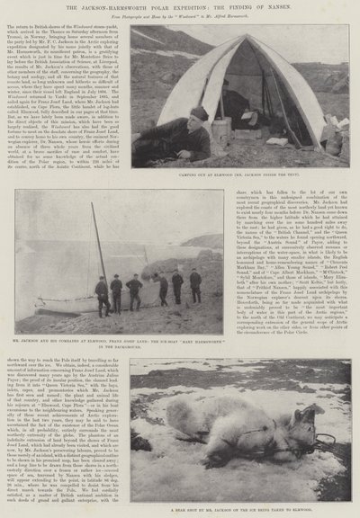 Jackson-Harmsworth Polar Expedition, Nansenin löytö tekijältä English Photographer