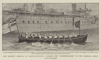 Kaiserit saapuvat Konstantinopoliin jättäen Hohenzollernin keisarilliseen proomuun tekijältä English Photographer