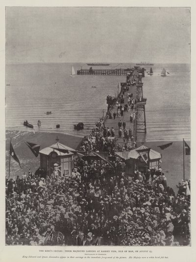 Kings Cruise, heidän majesteettiensa laskeutuminen Ramseyn laiturille Mansaarella 25. elokuuta tekijältä English Photographer