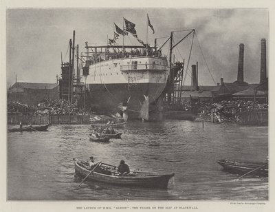 HMS Albionin, aluksen, joka on lipsahdus Blackwallissa, laukaisu tekijältä English Photographer