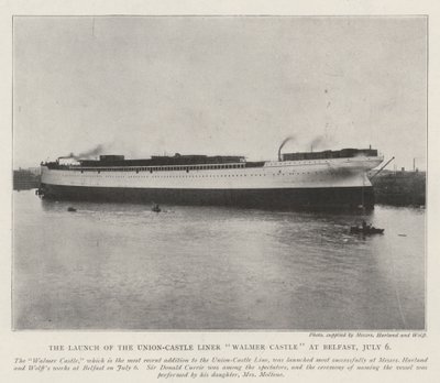 Union-Castle Liner Walmerin linnan laukaisu Belfastissa 6. heinäkuuta tekijältä English Photographer