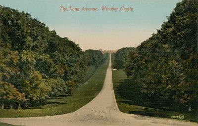 The Long Avenue, Windsorin linna Englannissa. Postikortti lähetetty 1913. tekijältä English Photographer