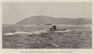 Uusi ranskalainen sukellusvene torpedo-vene Gustave Zede tekijältä English Photographer