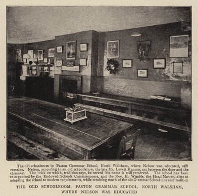 Old Schoolroom, Paston Grammar School, North Walsham, jossa Nelson sai koulutuksen tekijältä English Photographer
