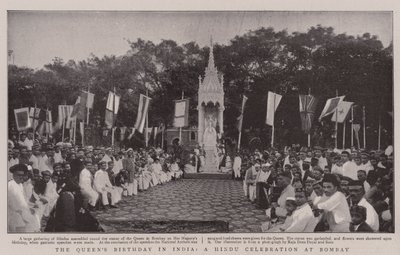 Queensin syntymäpäivä Intiassa, hindujen juhla Bombayssa tekijältä English Photographer