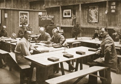 Lukusali, Handforth, kuvitus saksalaisista vangeista Isossa-Britanniassa (syväpaino) tekijältä English Photographer