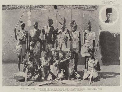 Äskettäinen kamelisaattueen ryöstö Dinkasin toimesta Soudanissa, Dinka-heimon päämiehet tekijältä English Photographer