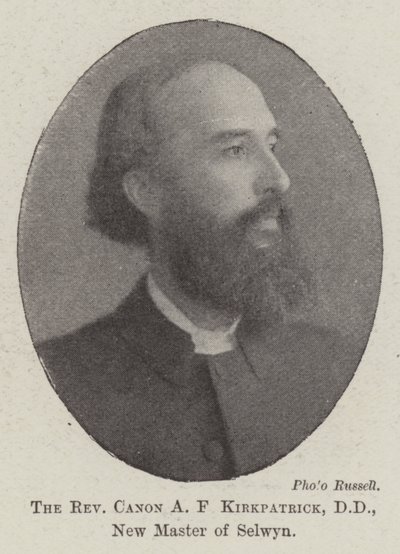 Pastori Canon A F Kirkpatrick, DD, Selwynin uusi mestari tekijältä English Photographer