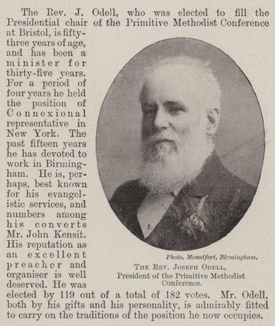 Pastori Joseph Odell, primitiivisen metodistikonferenssin puheenjohtaja tekijältä English Photographer