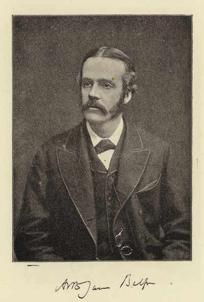 Oikea Arthur James Balfour, kansanedustaja, Irlannin pääsihteeri ja tuleva konservatiivipuolueen johtaja tekijältä English Photographer