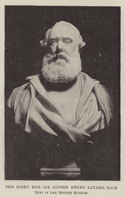 Oikea kunnia Sir Austen Henry Layard, GCB, rintakuva British Museumissa tekijältä English Photographer