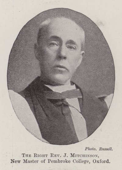 Oikea pastori J Mitchinson, Pembroke Collegen uusi maisteri, Oxford tekijältä English Photographer