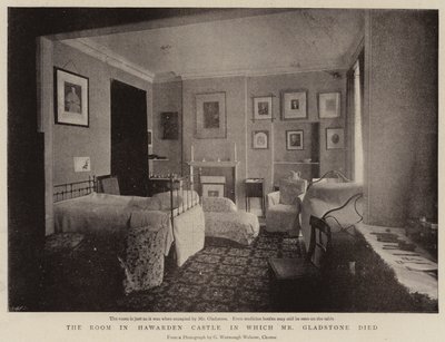 Huone Hawardenin linnassa, jossa herra Gladstone kuoli tekijältä English Photographer