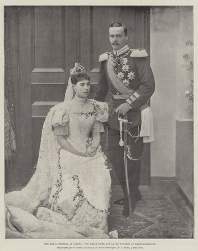 Kuninkaalliset häät Coburgissa, Hessen-Darmstadtin suurherttua ja suurherttuatar tekijältä English Photographer