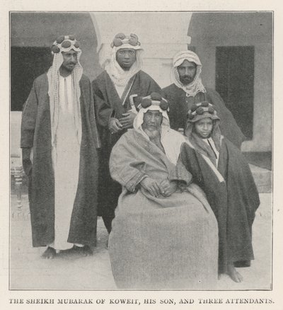 Koweitin sheikki Mubarak, hänen poikansa ja kolme hoitajaa tekijältä English Photographer