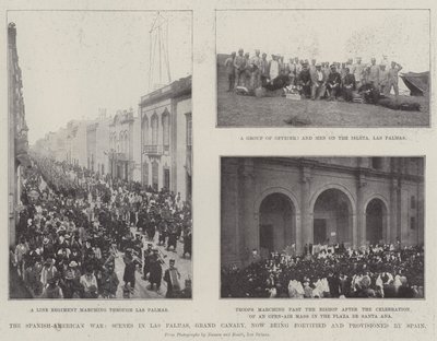 Espanjan ja Amerikan sota, kohtauksia Las Palmasissa, Grand Canarialla, jota nyt linnoittaa ja Espanja tarjoaa tekijältä English Photographer