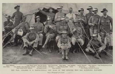 Sota, eversti R S Baden-Powell ja jotkut upseerit, jotka puolustavat Mafekingia tekijältä English Photographer