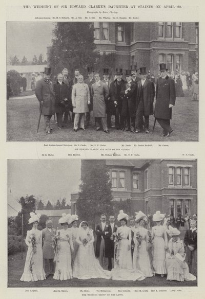Sir Edward Clarkesin tyttären häät Stainesissa 22. huhtikuuta tekijältä English Photographer