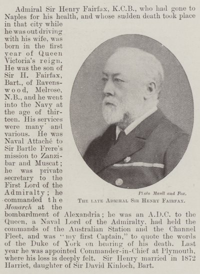 Edesmennyt amiraali Sir Henry Fairfax tekijältä English Photographer