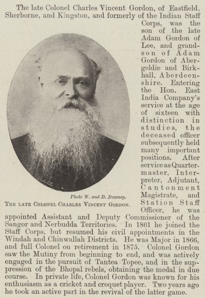 Edesmennyt eversti Charles Vincent Gordon tekijältä English Photographer