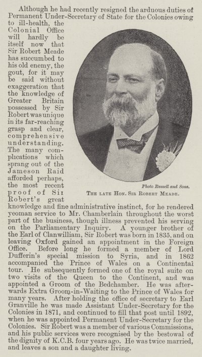 Edesmennyt herra herra Robert Meade tekijältä English Photographer
