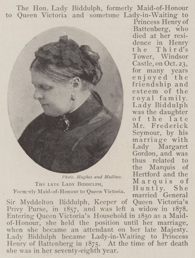 Edesmennyt Lady Biddulph, entinen kuningatar Victorian palvelijatar tekijältä English Photographer