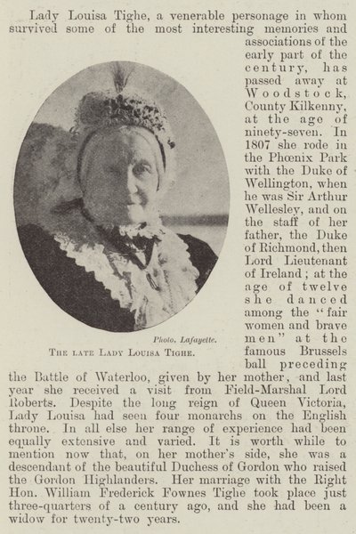 Edesmennyt lady Louisa Tighe tekijältä English Photographer