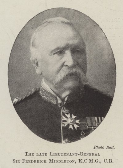 Edesmennyt kenraaliluutnantti Sir Frederick Middleton, KCMG, CB tekijältä English Photographer