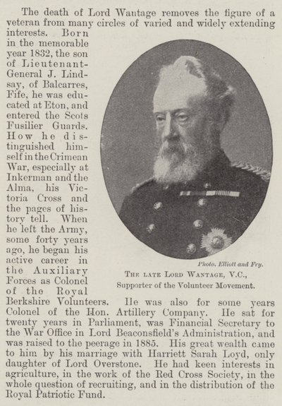 Edesmennyt Lord Wantage, VC, vapaaehtoisliikkeen kannattaja tekijältä English Photographer