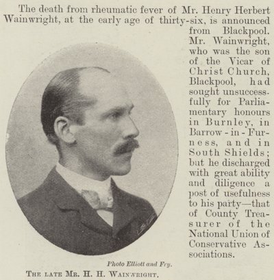 Edesmennyt herra H H Wainwright tekijältä English Photographer